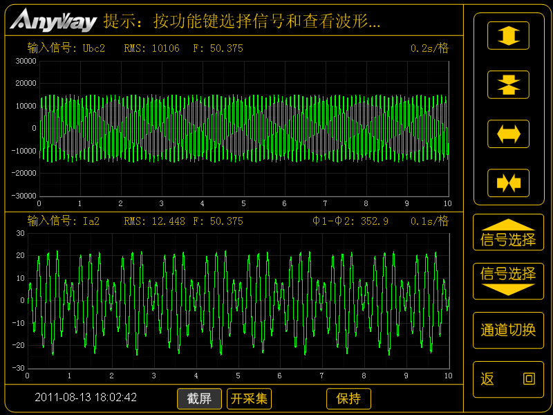 異步電動機(jī)定子疊頻法熱試驗(yàn)波形圖