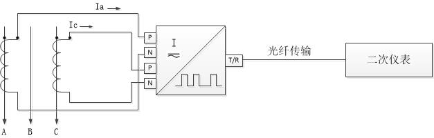 DT322數字變送器在電流互感器V形接線法中的應用原理圖