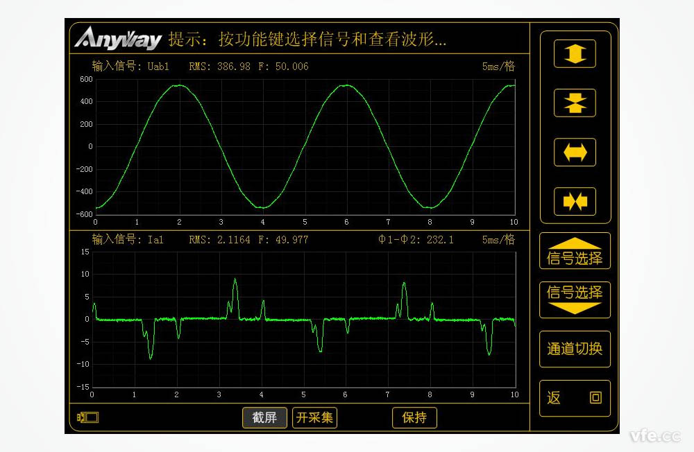 變頻空調(diào)輸入電壓、電流波形圖