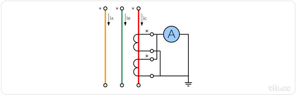 電流互感器原邊串聯、副邊并聯接線圖