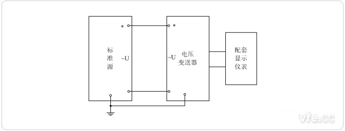  數字輸出型電壓變送器標準源法校準電壓接線圖