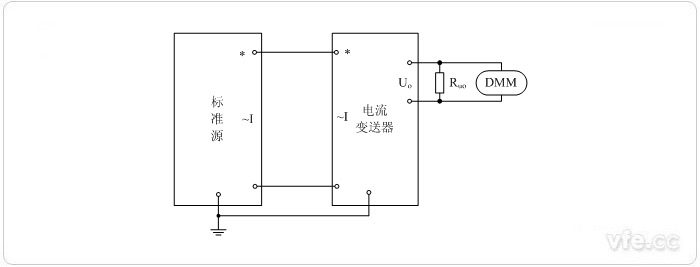 電壓輸出型電流變送器校準接線圖