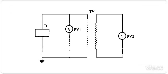 采用電壓互感器作標(biāo)準(zhǔn)器檢定數(shù)字高壓表的線路圖